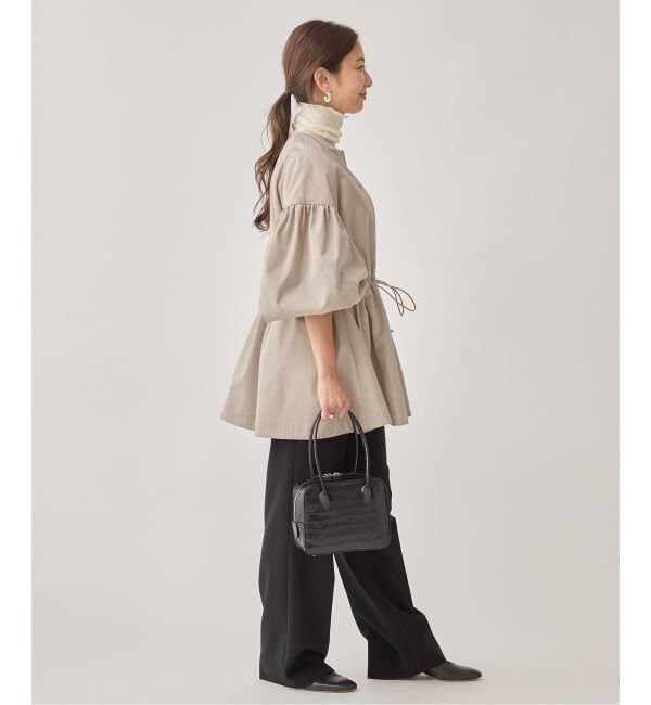 VERMEIL par iena「《追加》ノーカラーギャザーZIPブルゾン」|その他|