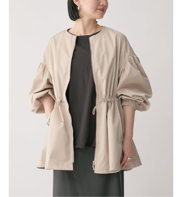 VERMEIL par iena「《追加》ノーカラーギャザーZIPブルゾン」|その他|