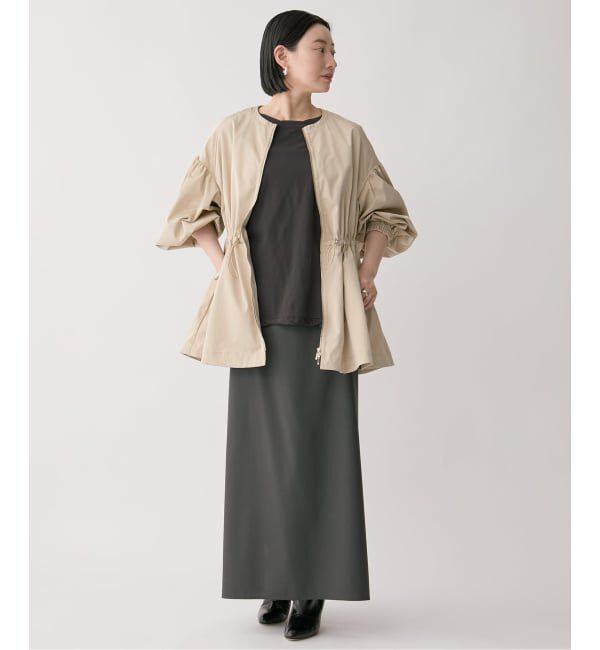 VERMEIL par iena「《追加》ノーカラーギャザーZIPブルゾン」|その他|