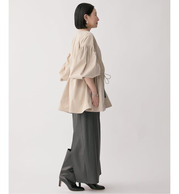 VERMEIL par iena「《追加》ノーカラーギャザーZIPブルゾン」|その他|