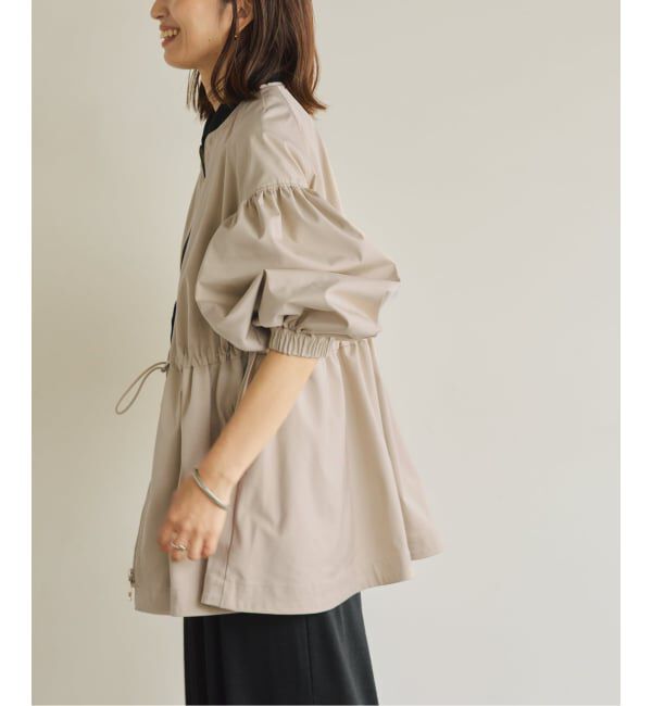 VERMEIL par iena「《追加》ノーカラーギャザーZIPブルゾン」|その他|