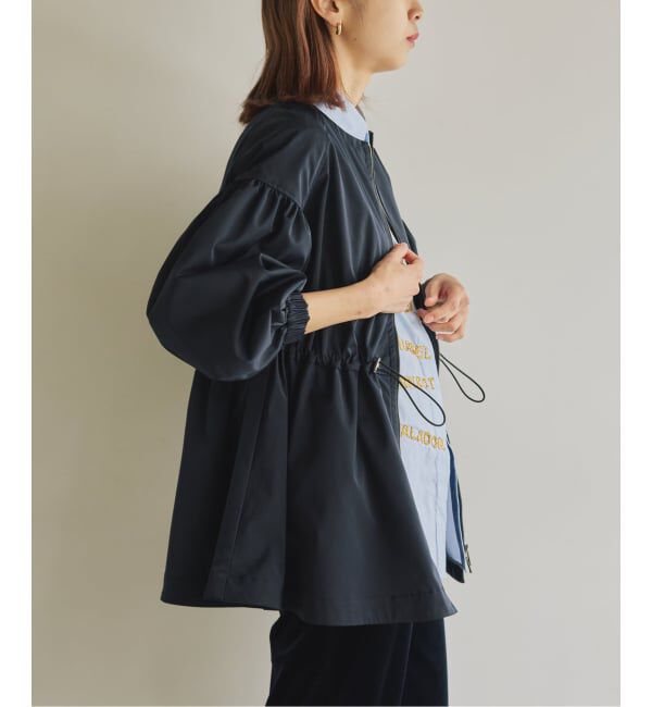 VERMEIL par iena「《追加》ノーカラーギャザーZIPブルゾン」|その他|