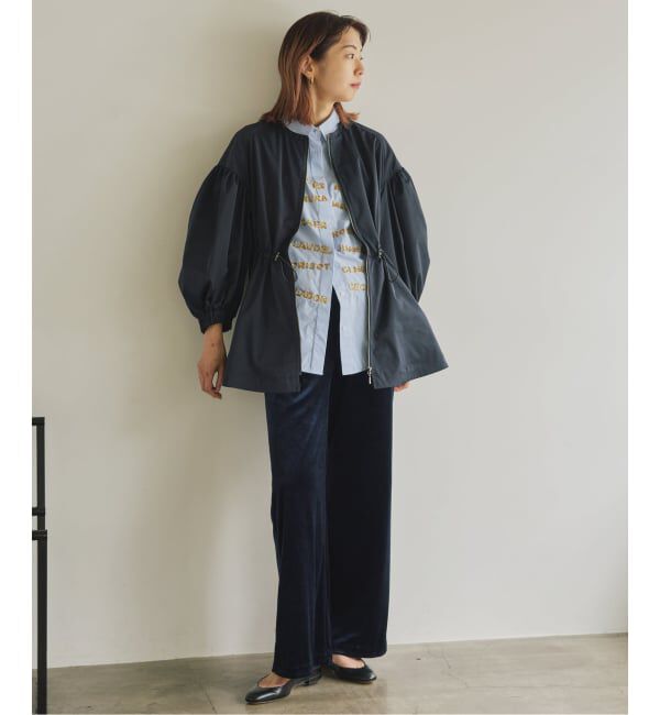 VERMEIL par iena「《追加》ノーカラーギャザーZIPブルゾン」|その他|