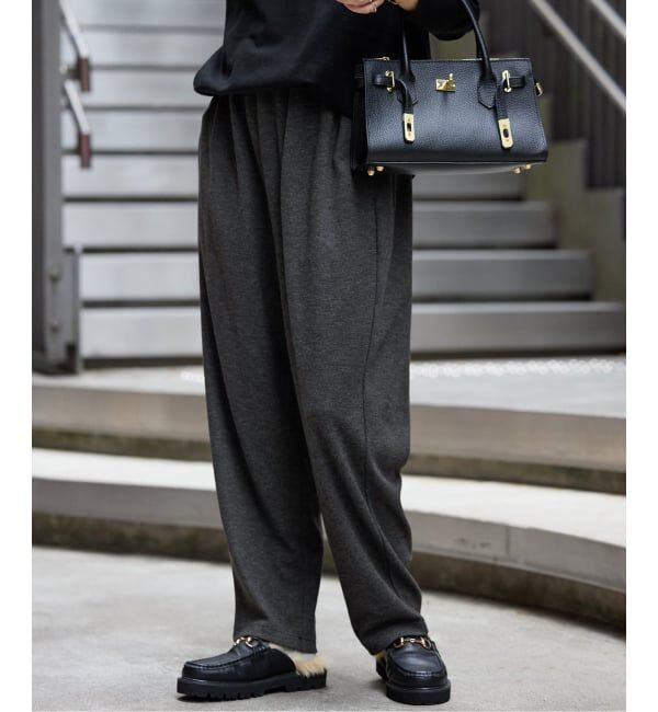 SLOBE IENA「ギャザーイージパンツ」|その他|グレーA