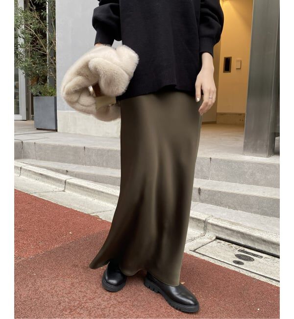 SLOBE IENA「サテンナロースカート」|スカート|