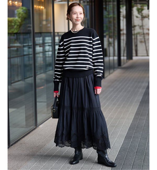 SLOBE IENA「パネルボーダーニット」|ニット・セーター|