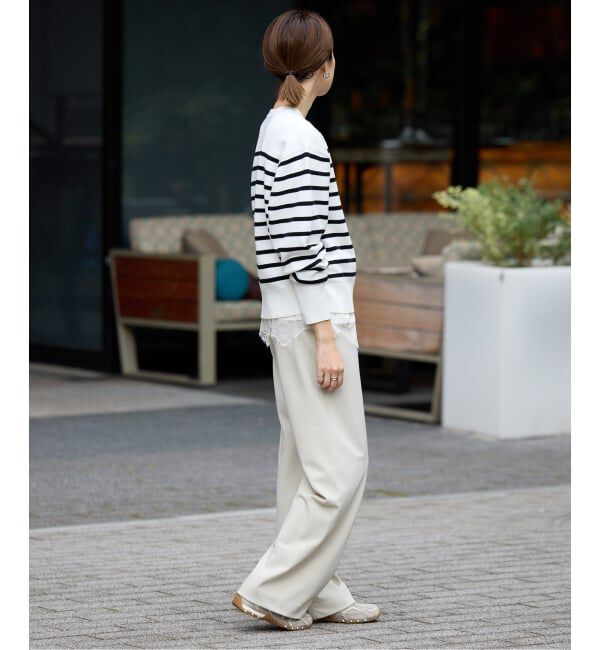 SLOBE IENA「パネルボーダーニット」|ニット・セーター|