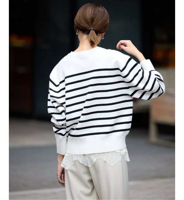 SLOBE IENA「パネルボーダーニット」|ニット・セーター|