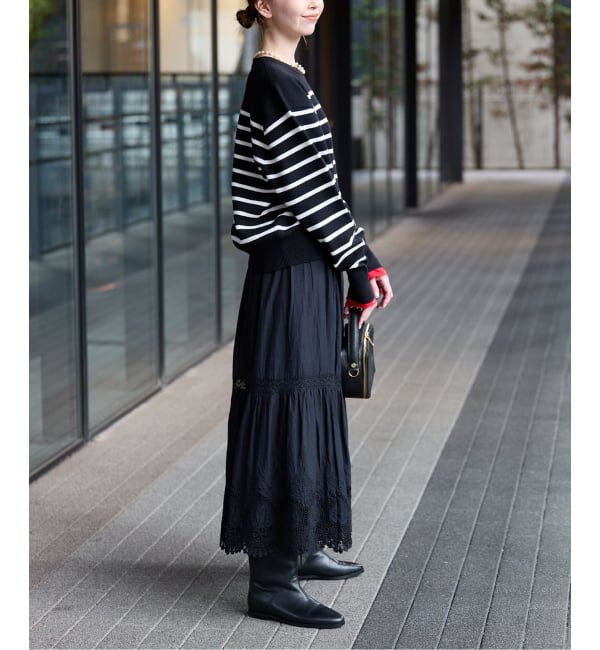 SLOBE IENA「パネルボーダーニット」|ニット・セーター|