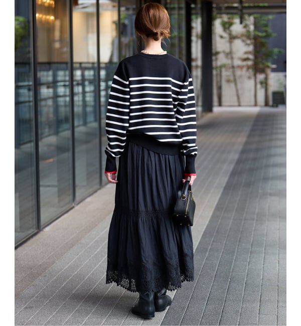 SLOBE IENA「パネルボーダーニット」|ニット・セーター|