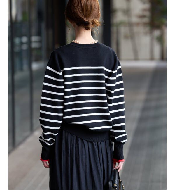 SLOBE IENA「パネルボーダーニット」|ニット・セーター|