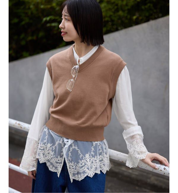 SLOBE IENA「チュールレースブラウス」|シャツ・ブラウス|