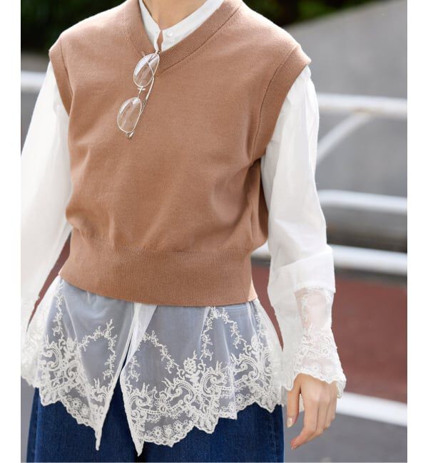 SLOBE IENA「チュールレースブラウス」|シャツ・ブラウス|