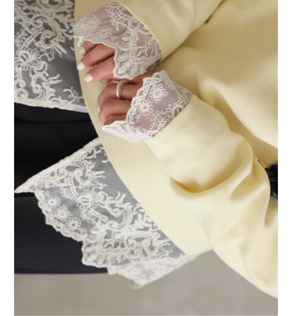 SLOBE IENA「チュールレースブラウス」|シャツ・ブラウス|ホワイト