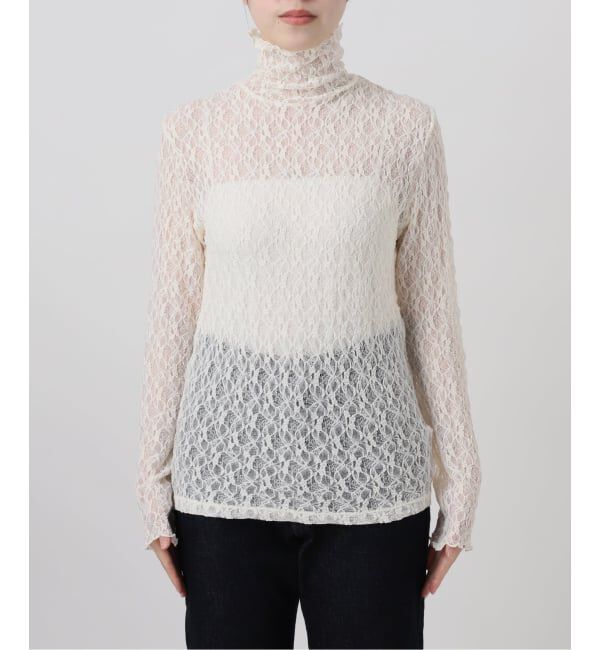 SLOBE IENA「《一部カラーWEB限定あり/追加》ストレッチレースタートルプルオーバー」|Tシャツ・カットソー|