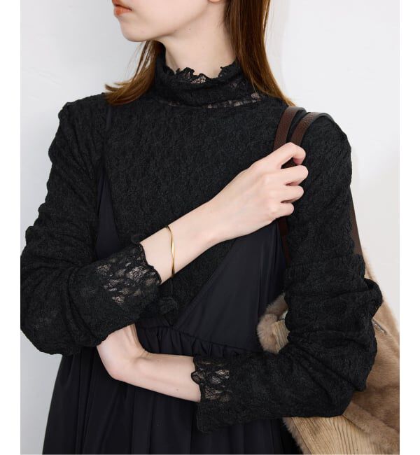 SLOBE IENA「《一部カラーWEB限定あり/追加》ストレッチレースタートルプルオーバー」|Tシャツ・カットソー|