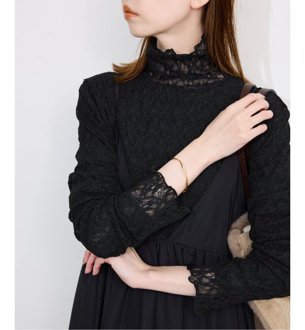 SLOBE IENA「《一部カラーWEB限定あり/追加》ストレッチレースタートルプルオーバー」|Tシャツ・カットソー|