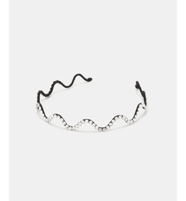 IENA「SCHO/ショー CRYSTAL WAVE HAIRBAND ヘアバンド FW23-HB-ARIEL-CRST-T」|その他|ブラック
