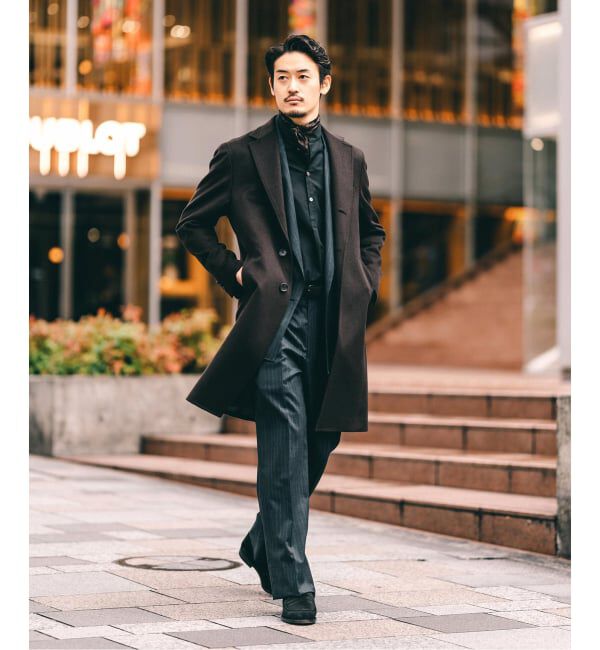 EDIFICE「《追加》SUPER 140&rsquo;s ウール / カシミヤ チェスターコート」|チェスターコート|