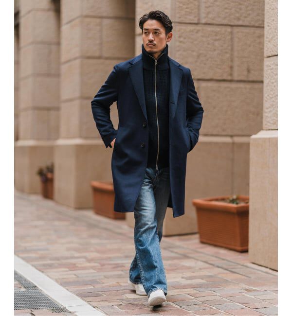 EDIFICE「《追加》SUPER 140&rsquo;s ウール / カシミヤ チェスターコート」|チェスターコート|