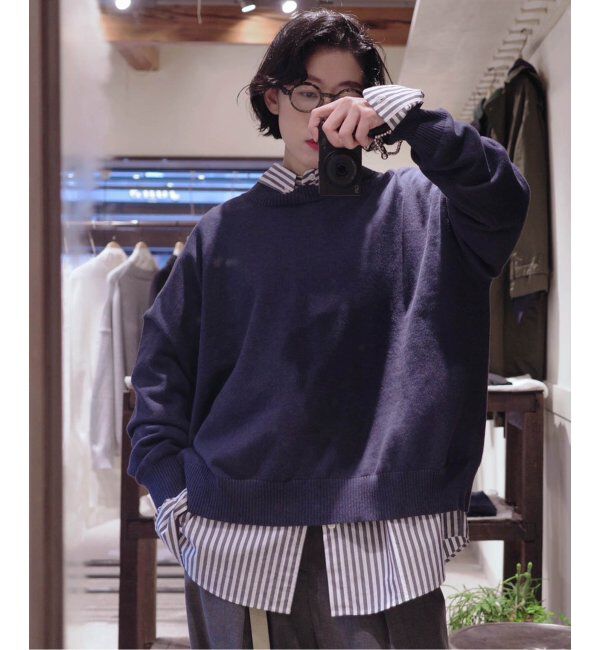 journal standard luxe「C/Caテンジク クルーネックプルオーバー」|ニット・セーター|ネイビー B
