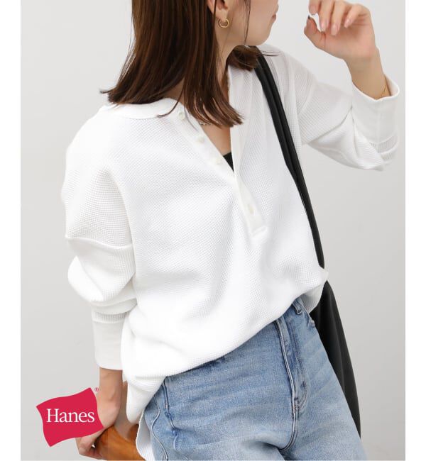 JOURNAL STANDARD relume「別注【Hanes / ヘインズ】ワッフルヘンリーネックプルオーバー」|Tシャツ・カットソー|ホワイト