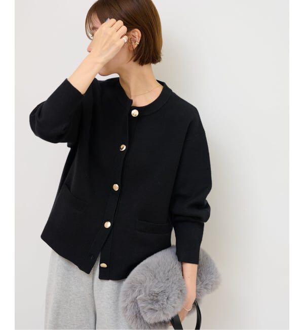 JOURNAL STANDARD relume「《追加》ダブルニットメタルボタンカーディガン」|カーディガン|ブラック
