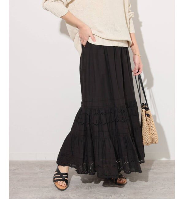 JOURNAL STANDARD relume「《WEB限定追加予約》コットンボイルタック刺繍ロングスカート」|スカート|