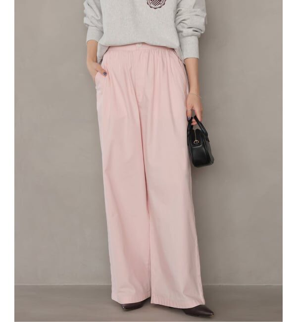 JOURNAL STANDARD relume「［26SS新作］コットンツイルギャザーワイドパンツ」|その他|ピンク