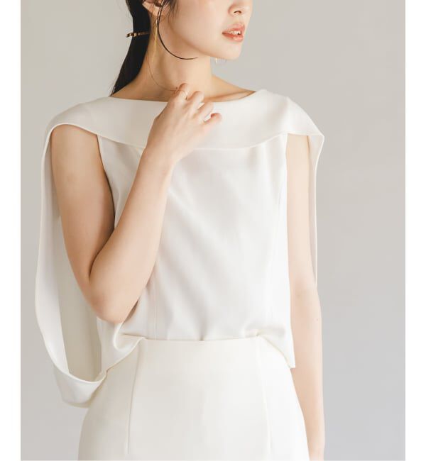 NOBLE「《WEB限定追加》【洗える】バルーンケープブラウス」|シャツ・ブラウス|