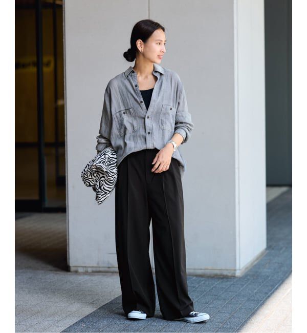 FRAMeWORK「≪追加≫ウォッシャブルTWタックワイドパンツ」|スラックス|