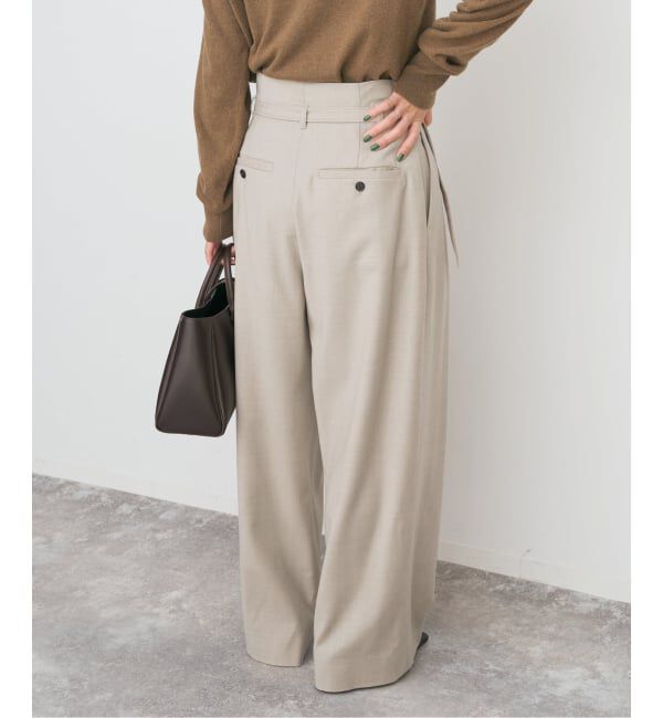 Spick and Span「サキソニーベルテッドワイドパンツ」|スラックス|