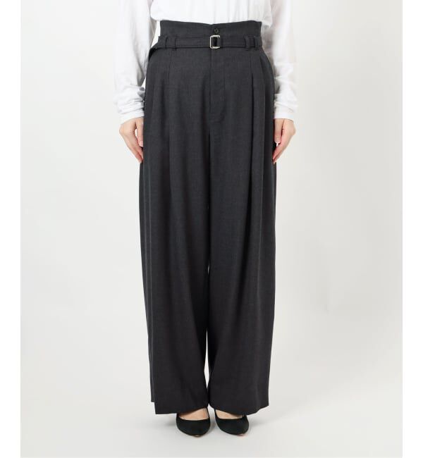 Spick and Span「サキソニーベルテッドワイドパンツ」|スラックス|