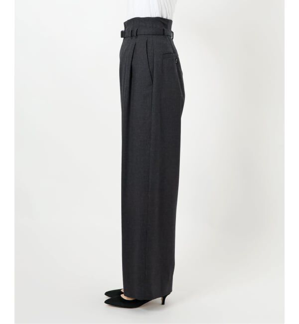 Spick and Span「サキソニーベルテッドワイドパンツ」|スラックス|