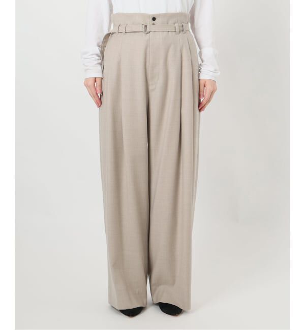 Spick and Span「サキソニーベルテッドワイドパンツ」|スラックス|