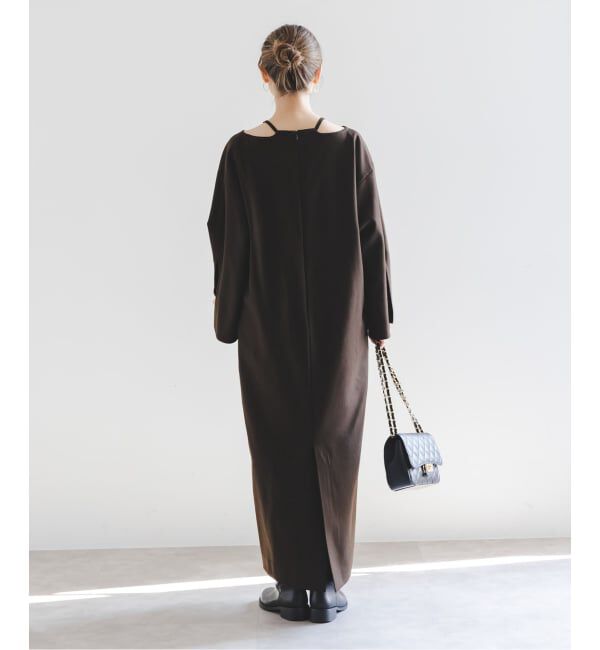 NOBLE「ウールフラノカフタンドレス」|ワンピース|