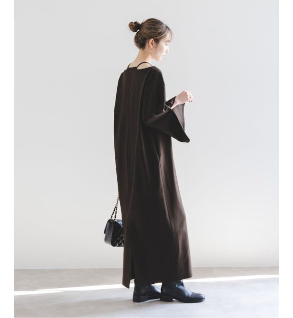 NOBLE「ウールフラノカフタンドレス」|ワンピース|