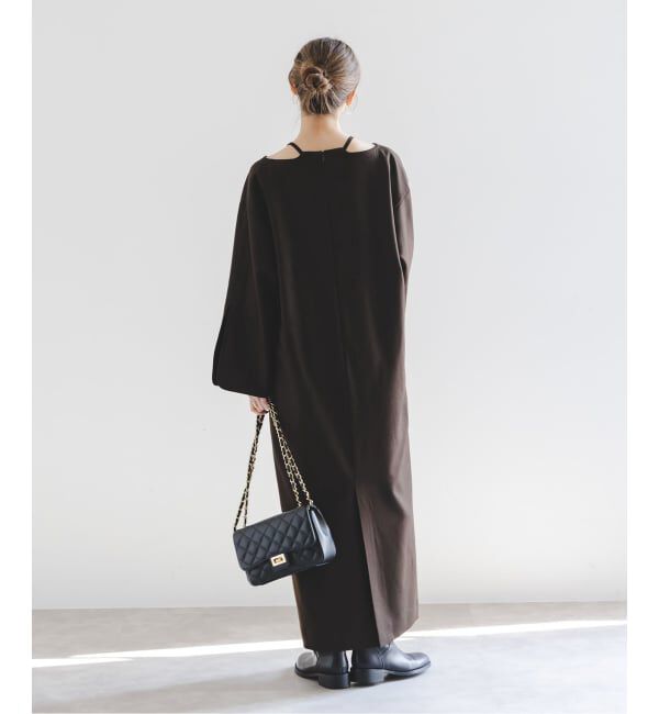 NOBLE「ウールフラノカフタンドレス」|ワンピース|