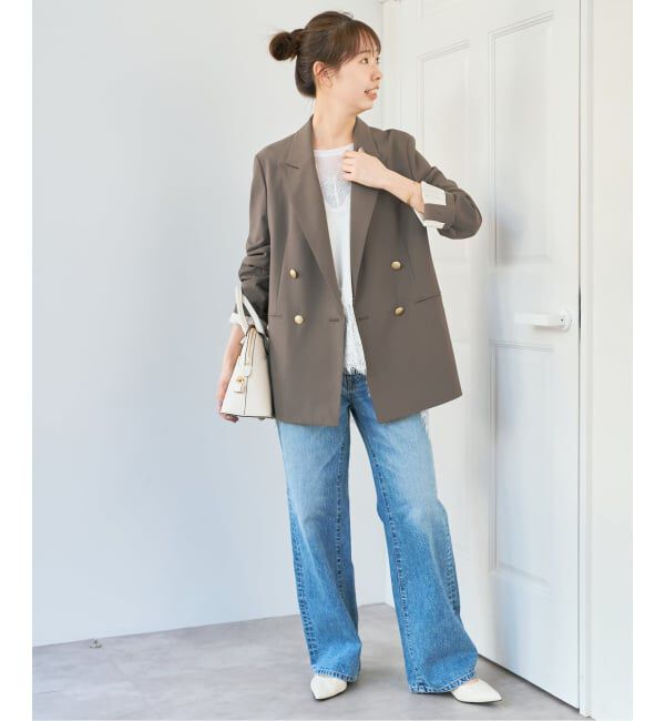 Spick and Span「《新色有り / 追加》プレーンウィーブダブルブレストジャケット」|テーラードジャケット|