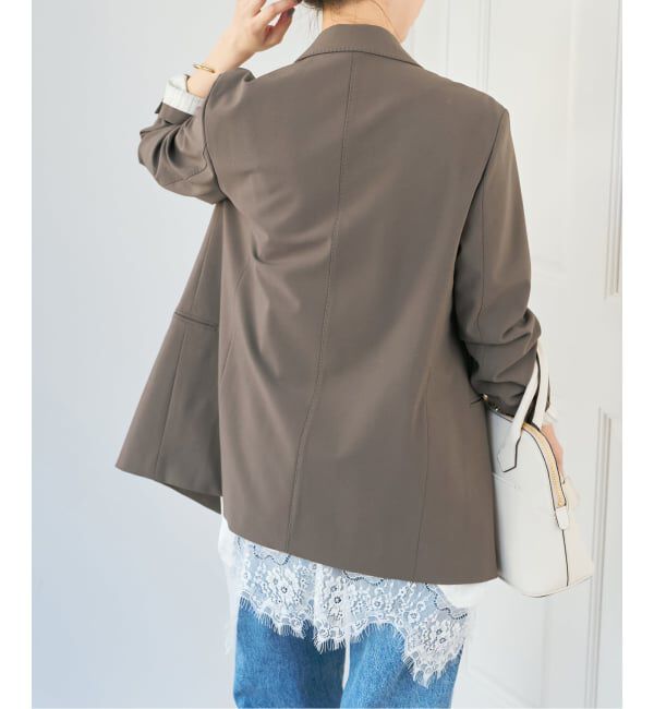 Spick and Span「《新色有り / 追加》プレーンウィーブダブルブレストジャケット」|テーラードジャケット|