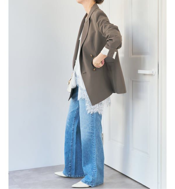 Spick and Span「《新色有り / 追加》プレーンウィーブダブルブレストジャケット」|テーラードジャケット|