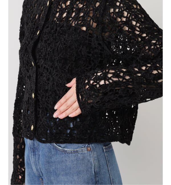  「【洗える】モールエンブロイダリーカーディガン」|カーディガン|