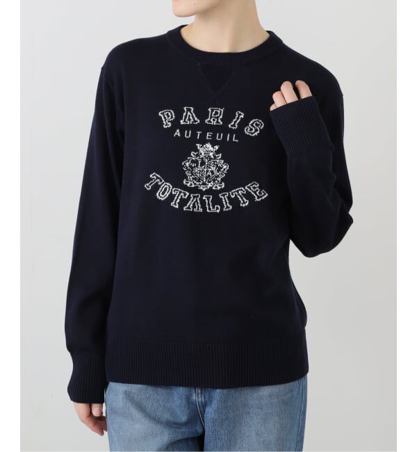  「【洗える】インターシャロゴニット」|ニット・セーター|