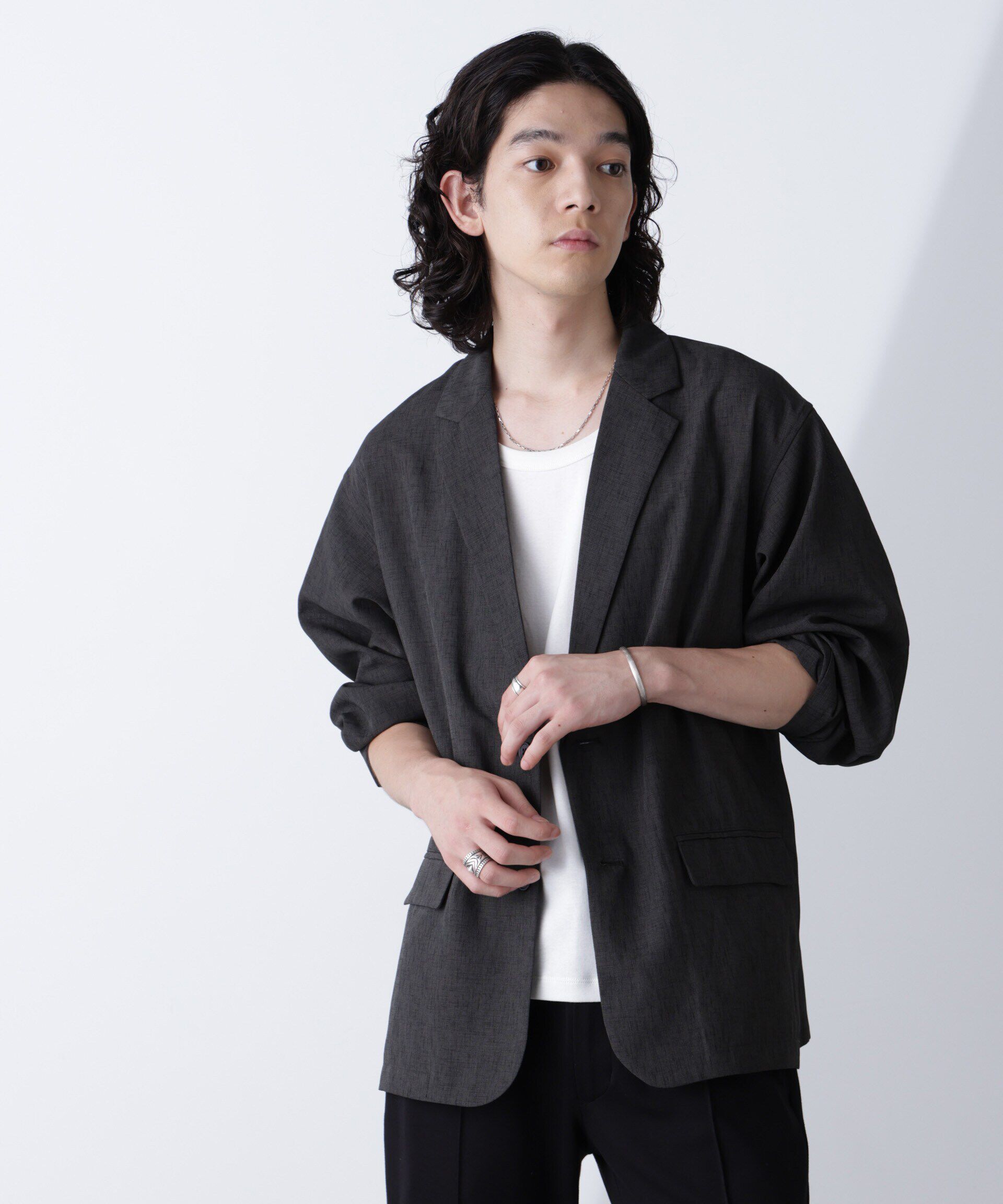 nano･universe「テックリネンラペルシャツ 長袖(セットアップ可)」|シャツ・ブラウス|