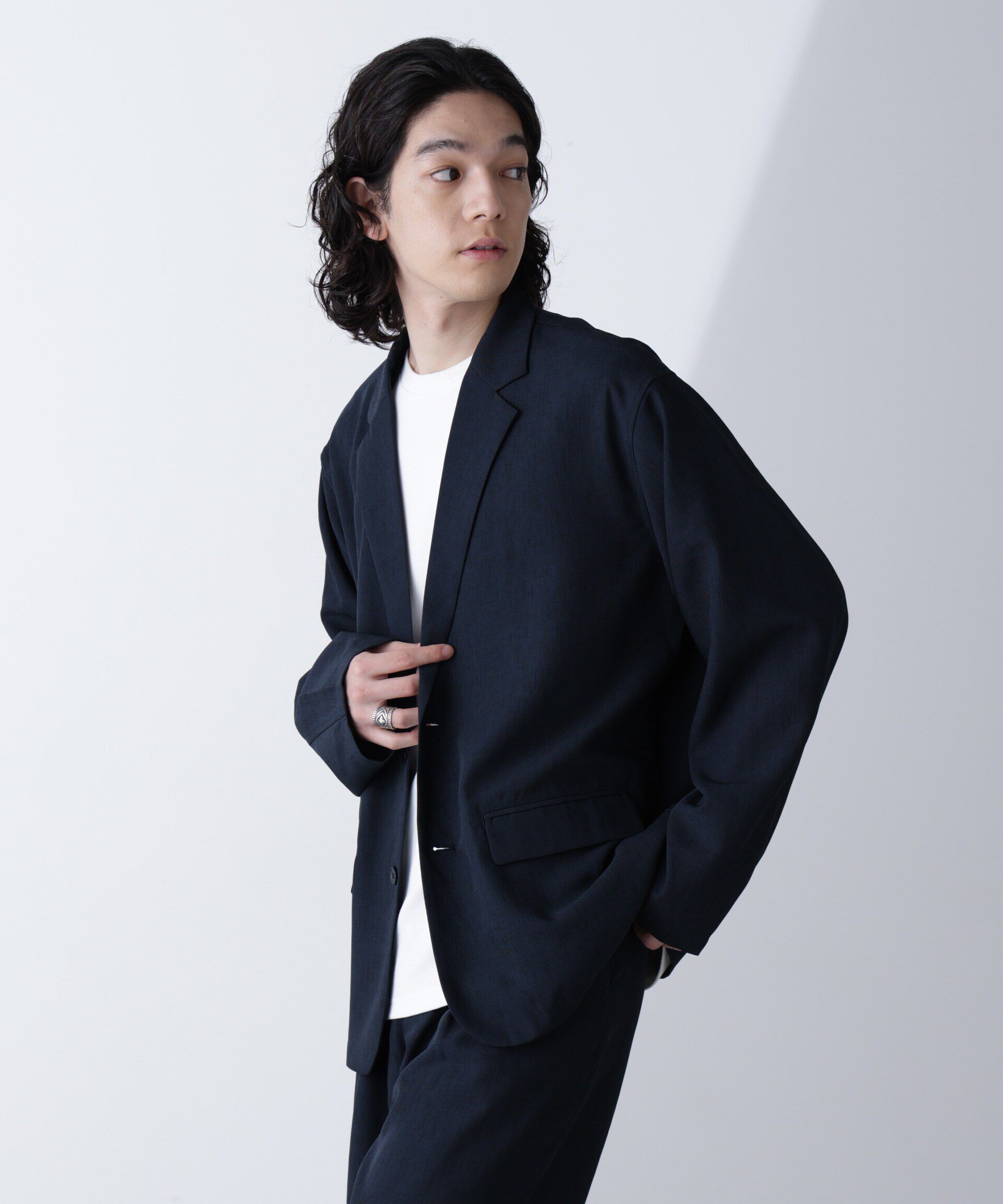 nano･universe「テックリネンラペルシャツ 長袖(セットアップ可)」|シャツ・ブラウス|