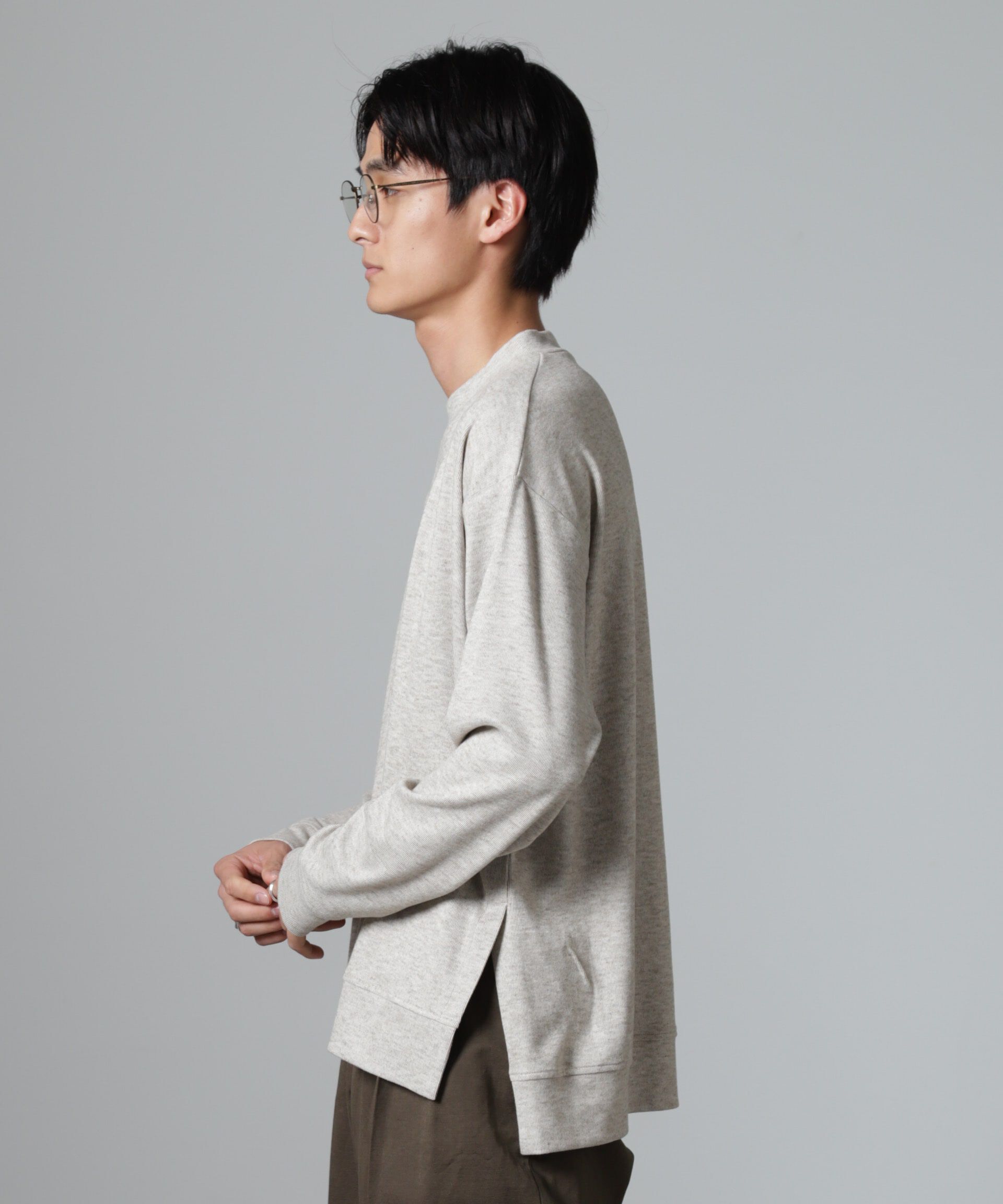 nano･universe「WEB限定/ストレッチテレコモックネックプルオーバー 長袖」|Tシャツ・カットソー|