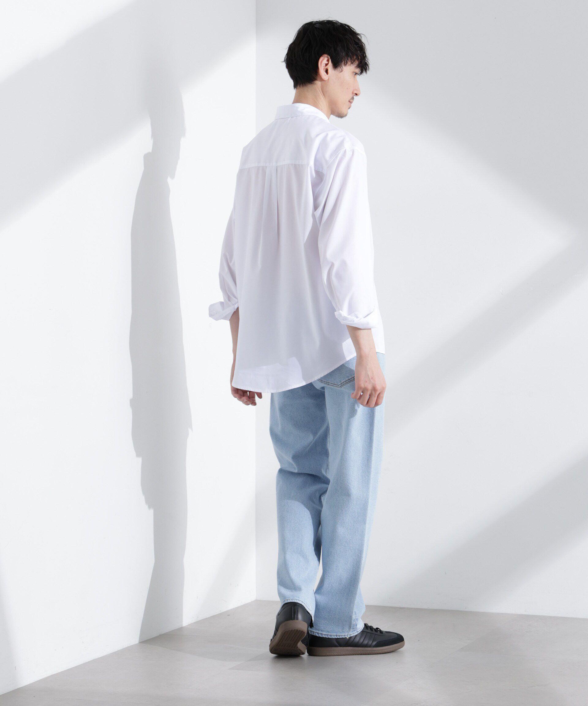 nano･universe「「NJ/CLUB」ロゴ刺繍リラックスレギュラーカラーシャツ」|シャツ・ブラウス|