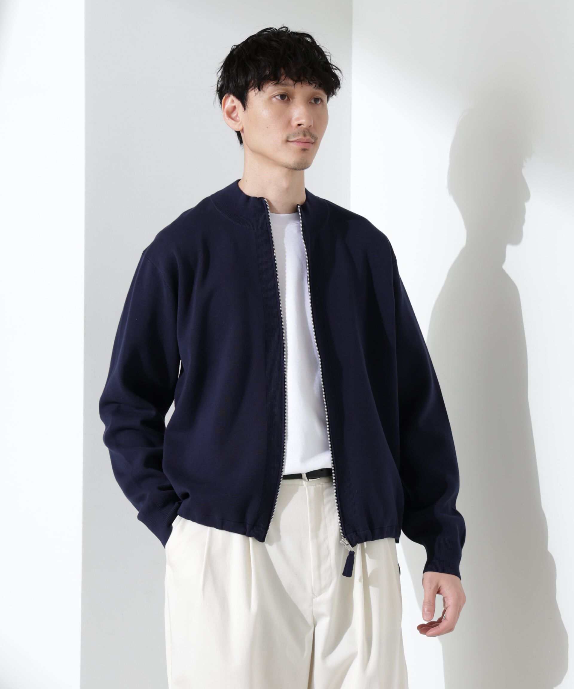 nano･universe「14ゲージミラノリブブルゾン （手洗い可能）」|ニット・セーター|