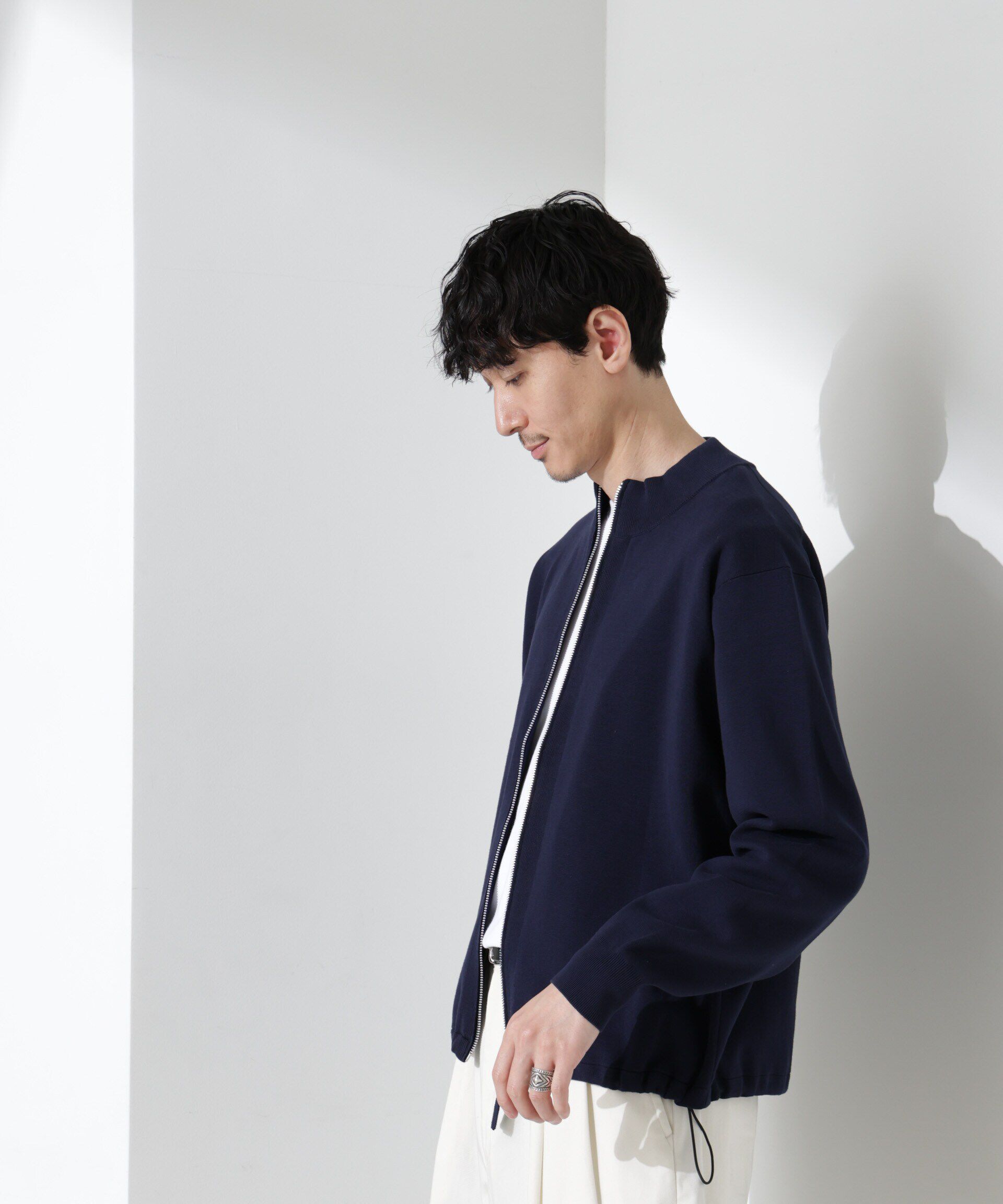 nano･universe「14ゲージミラノリブブルゾン （手洗い可能）」|ニット・セーター|