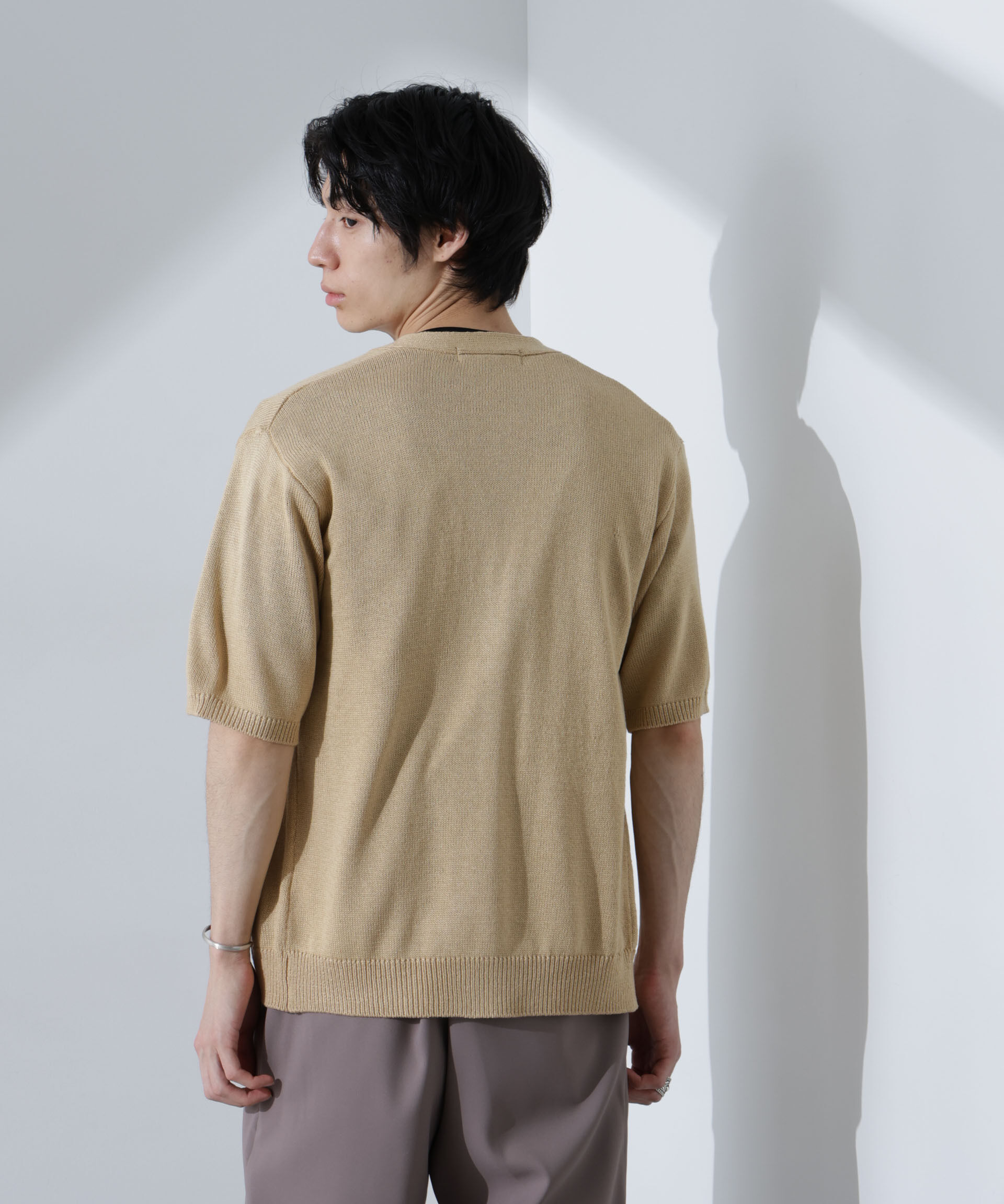 nano･universe「コットンライクニットカーディガン 半袖」|ニット・セーター|